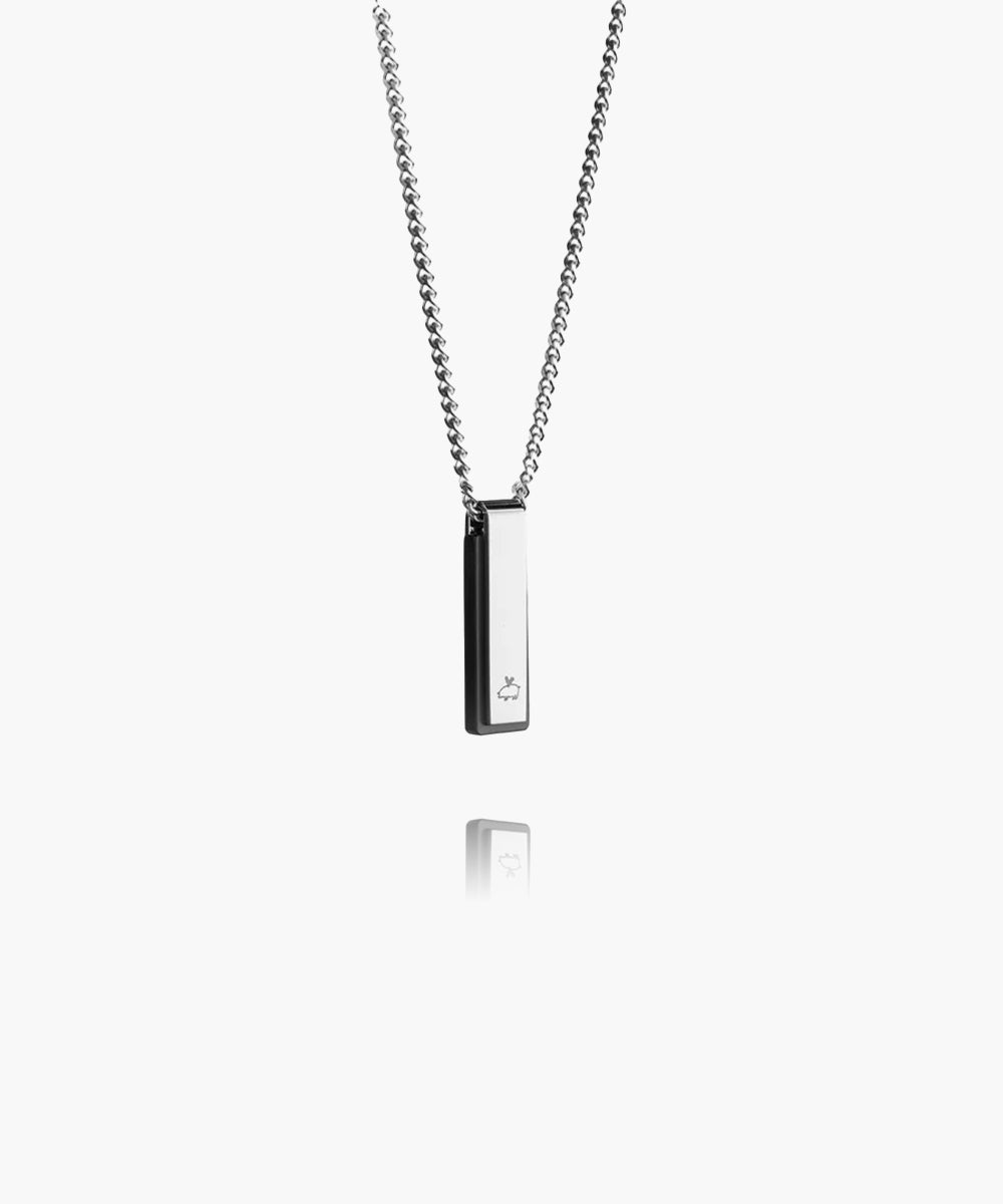 Monolith Necklace Black Agate | Silver