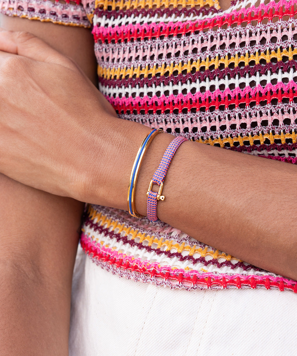 Franky Neon Pink - Royal Blue | Gold